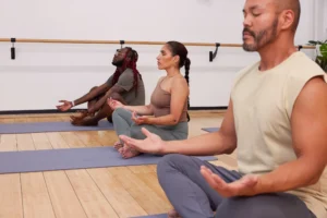 people in a yoga class