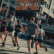runners race through the streets of NYC
