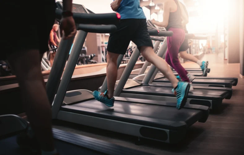 man running on the treadmill