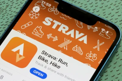 Strava app on a phone