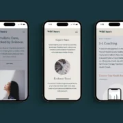 phone screens display the WellTheory app
