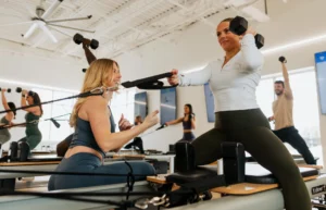 people work out in a fitness studio