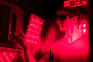 man inside a RedZone Sauna