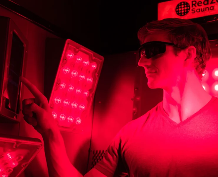 man inside a RedZone Sauna