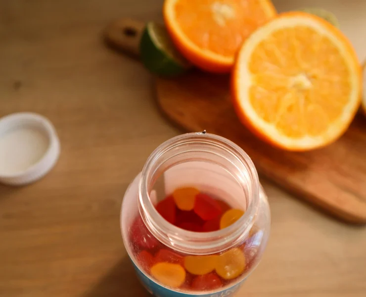gummy supplements on a countertop