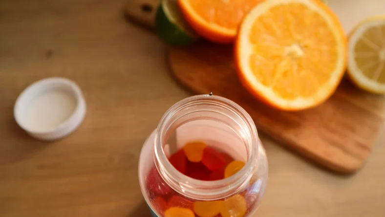 gummy supplements on a countertop
