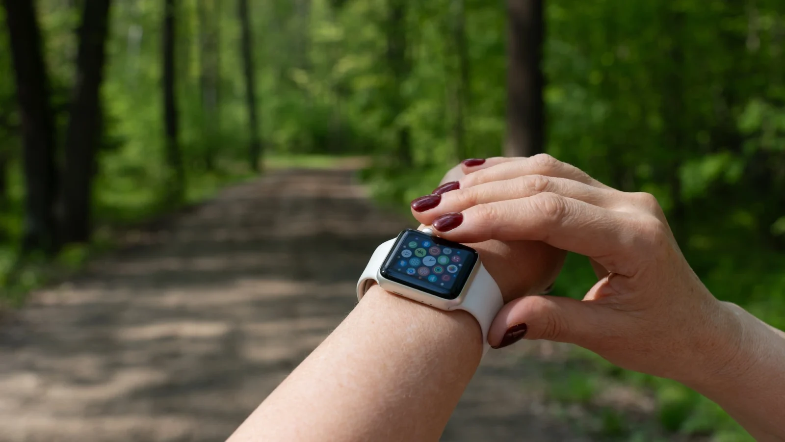 woman wears an Apple Watch