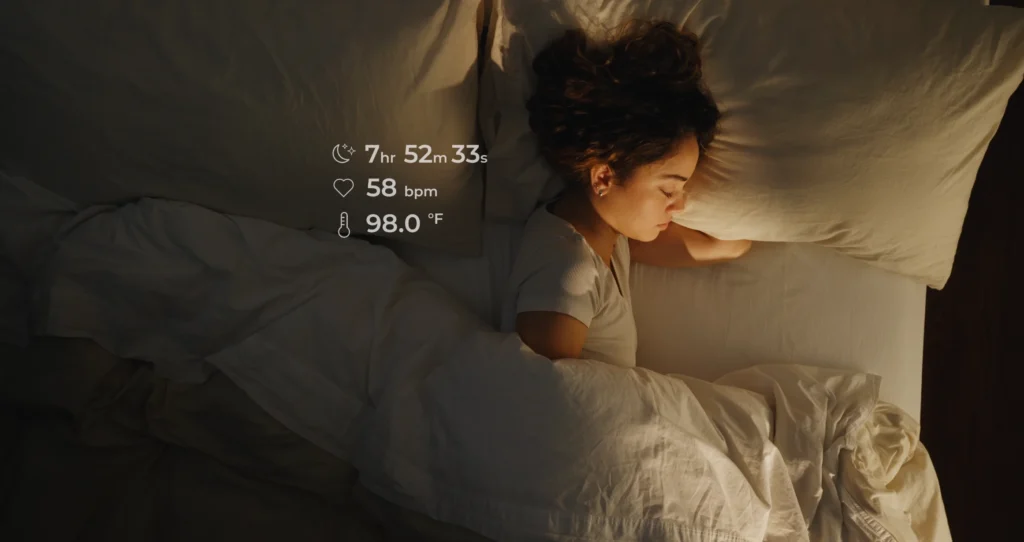 graphic shows data as a woman sleeps