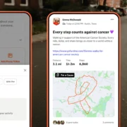 phone app shows Strava's new for a cause feature
