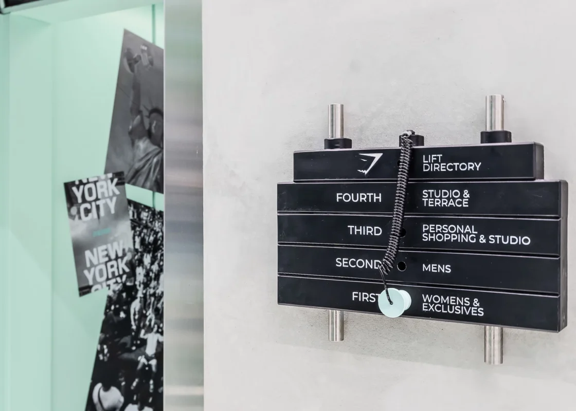 map shows the floors inside Gymshark's NYC flagship store