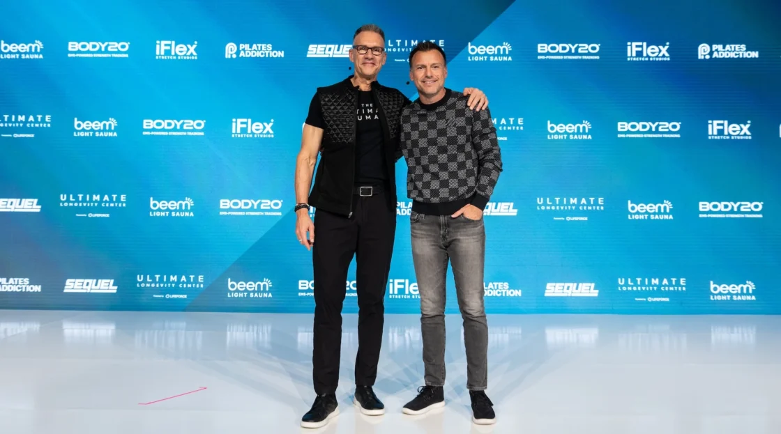 Gary Brecka and Anthony Geisler celebrate the launch of Ultimate Longevity Center