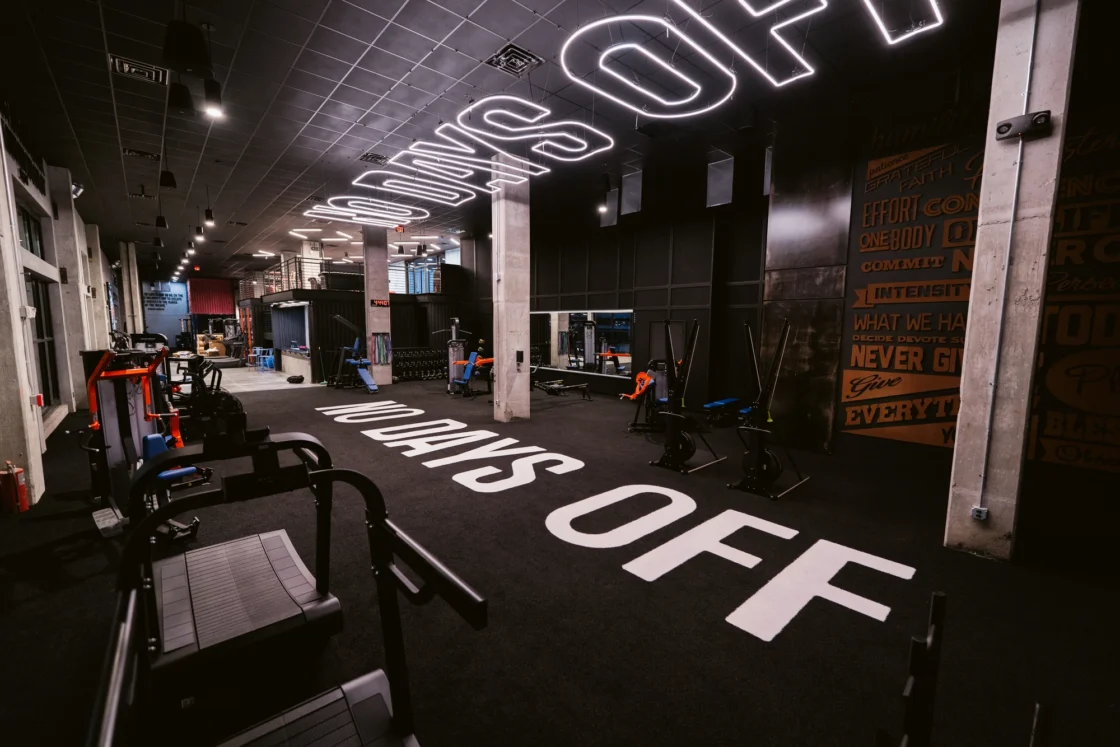 No Days off sign in a Legacy Gym