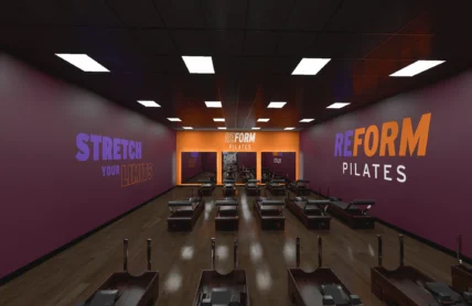 rendering of a Cruch Fitness Pilates studio