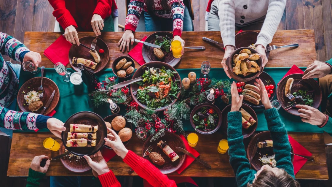 lavish Christmas dinner