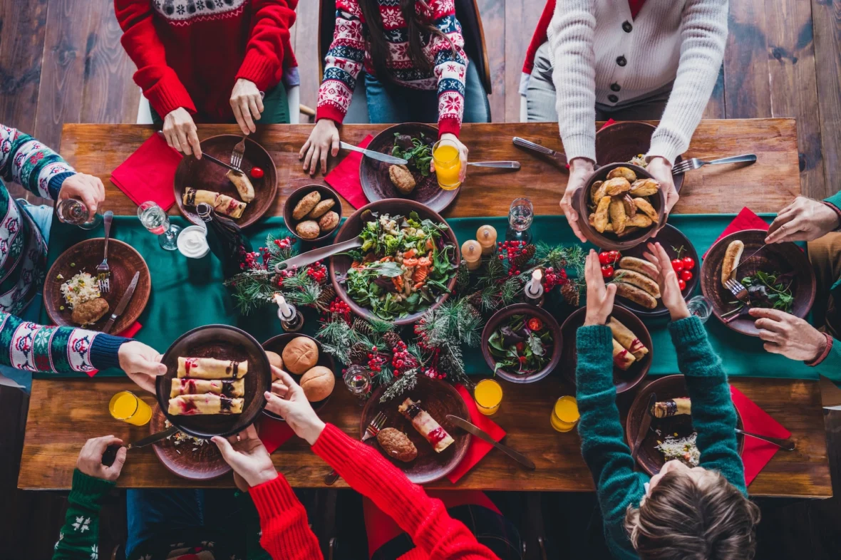 lavish Christmas dinner