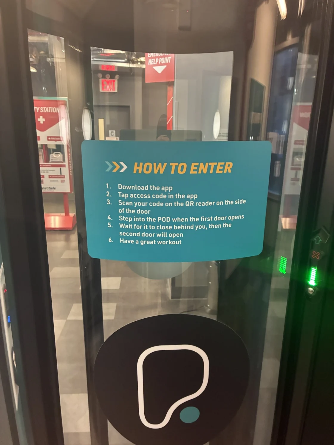 how to sign on PureGym's automated entry door