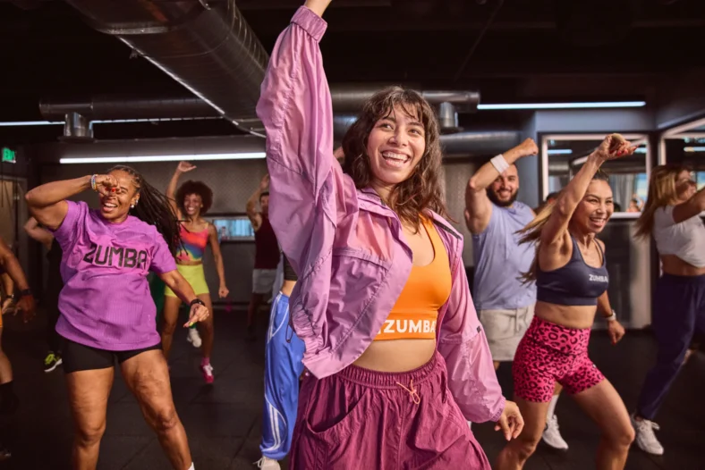 woman dances in a Zumba commercial
