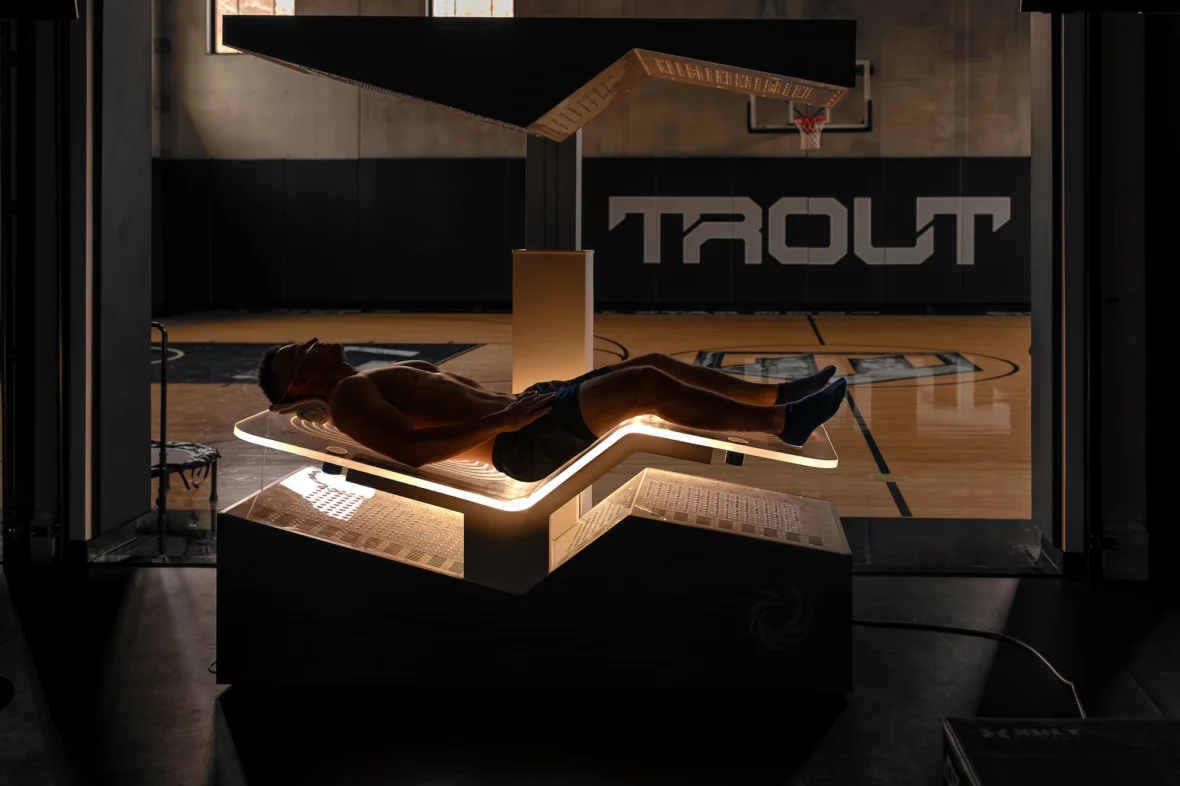 Mike Trout inside an Ammortal chamber