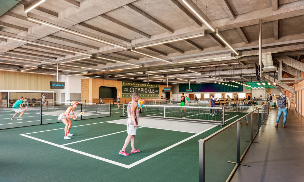 people playing pickleball