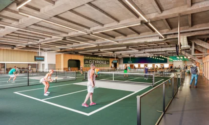 people playing pickleball