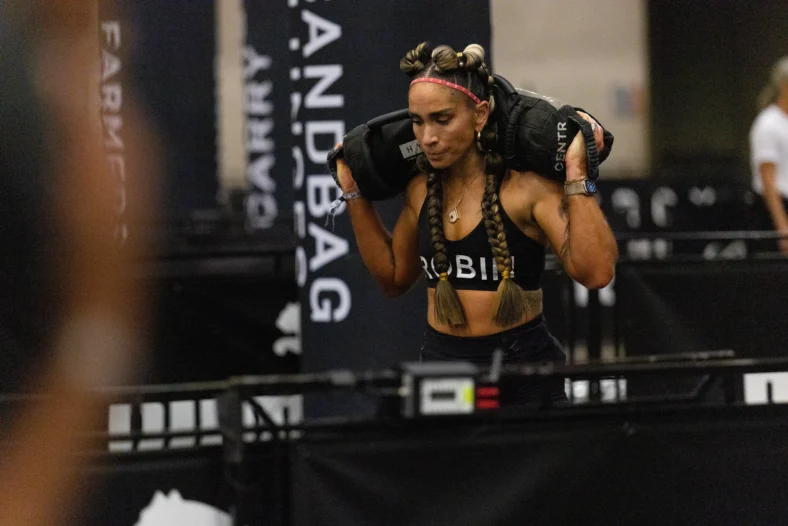 Robin Arzon in a Hyrox race