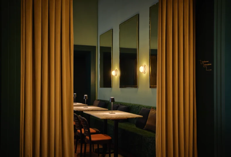 tables inside The Maze