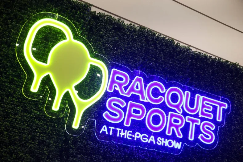 Racket sports sign at the PGA Show 2026
