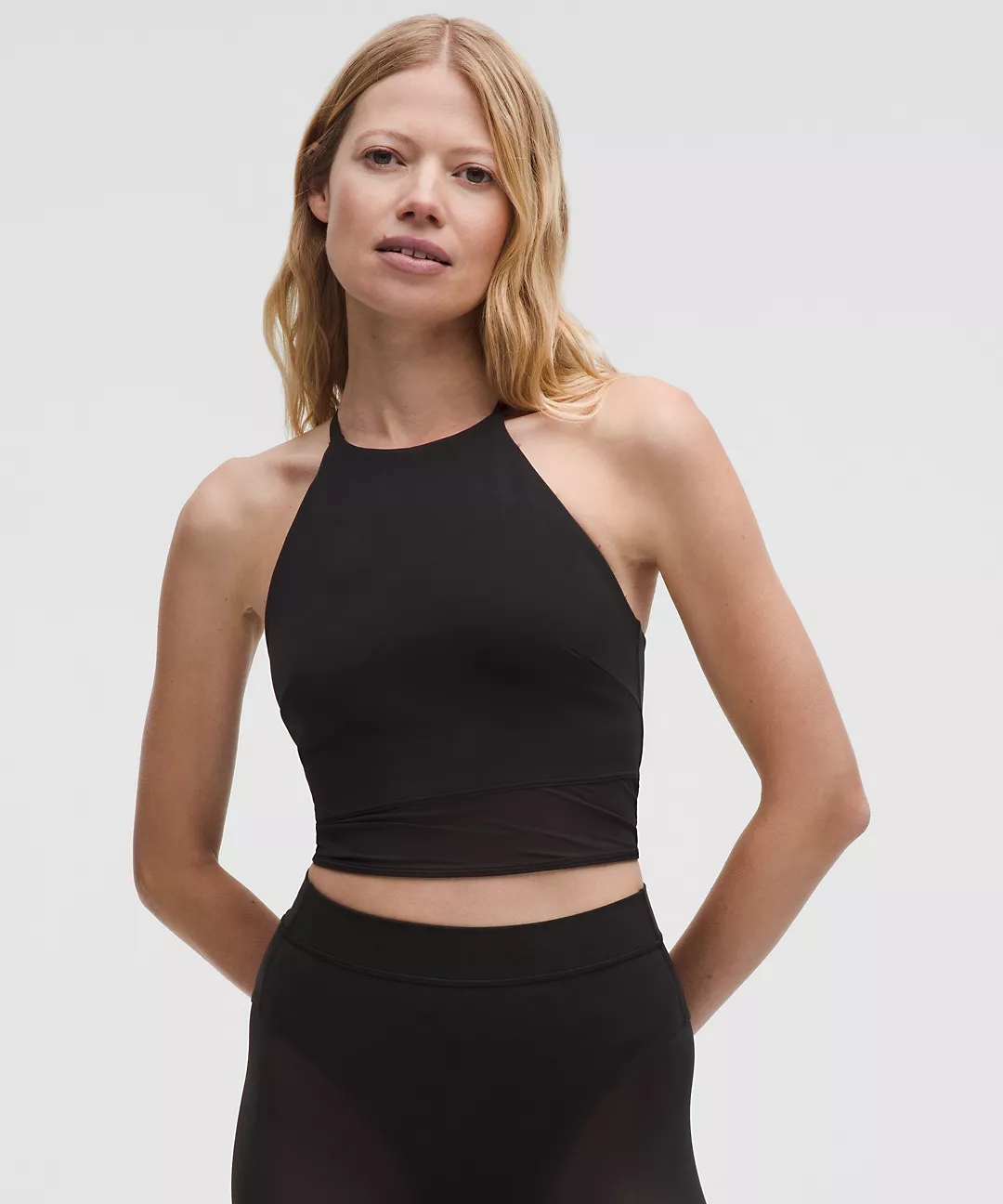 Lululemon Nulu High-Neck Mesh-Hem Tank Top