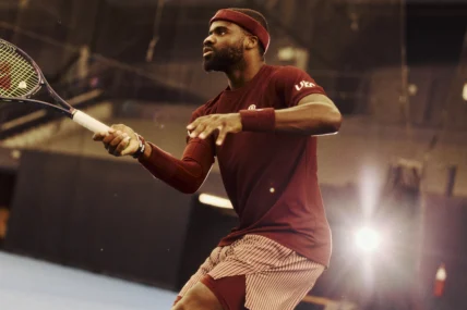 Frances Tiafoe wearing Lululemon's new ShowZero clothing