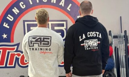 two men wearing F45 apparel