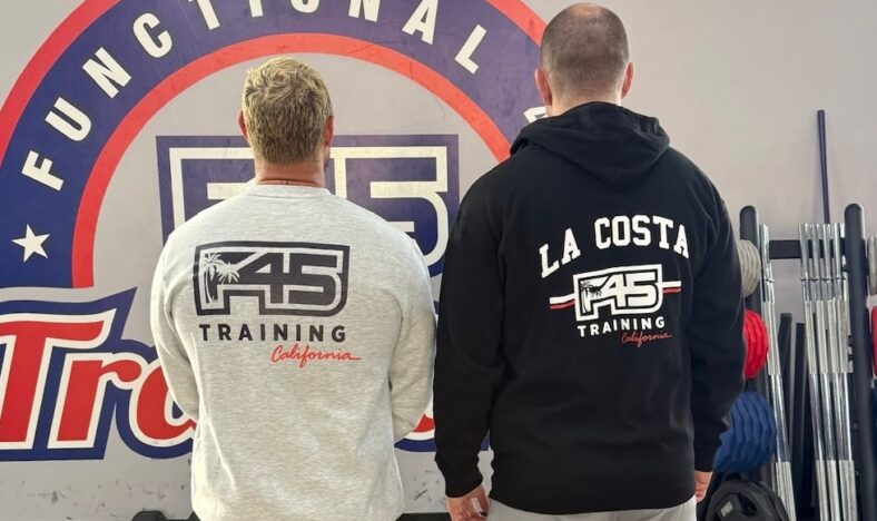 two men wearing F45 apparel