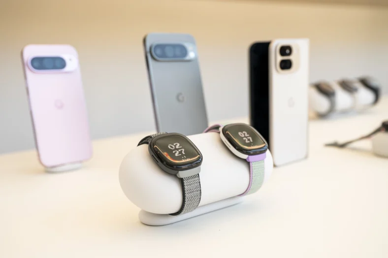 Google Pixel products at the company’s headquarters in Mountain View, California.