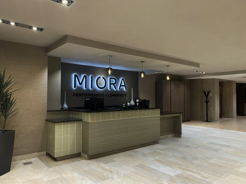 lobby of a Life Time Miora center