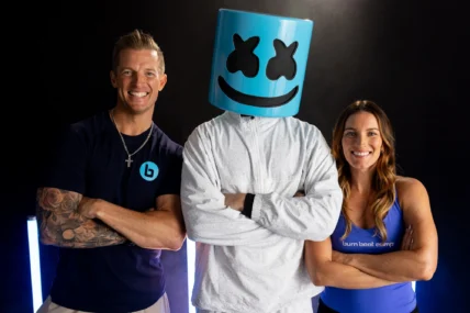 Marshmello with Burn Boot Camp founders