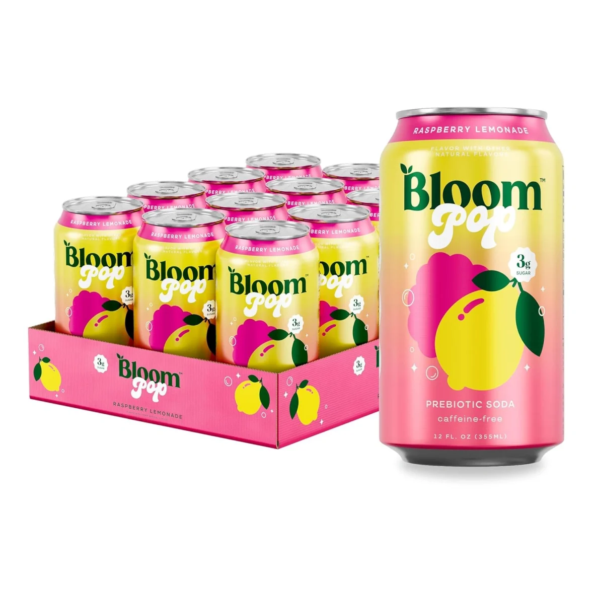 Bloom Pop Prebiotic Soda, 12-Pack