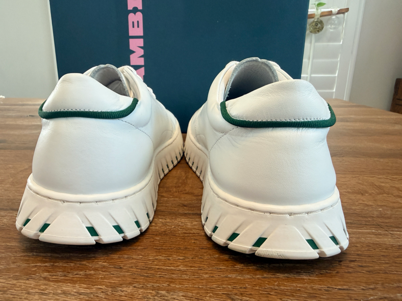 Iambic Model T shoes in white leather
