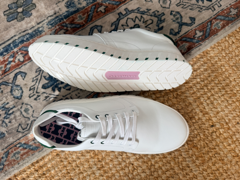 Iambic Model T shoes in white leather