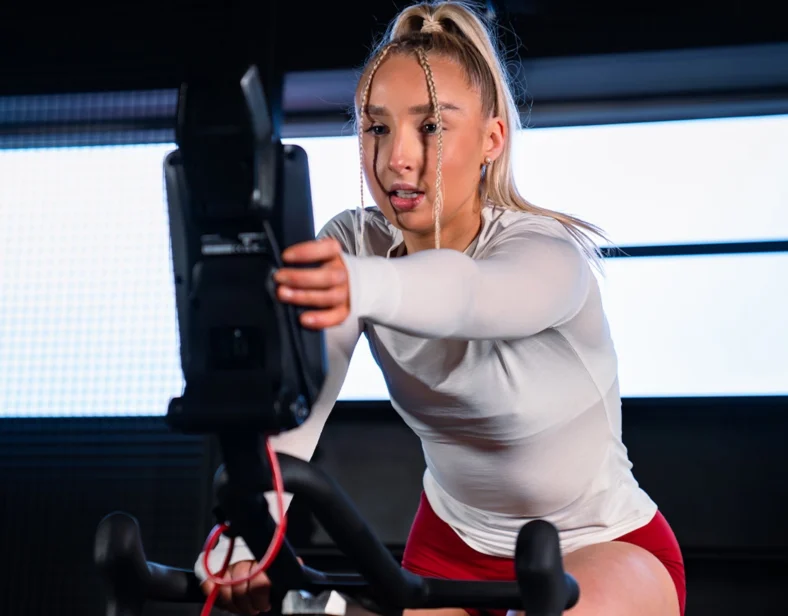 woman on a Wattbike