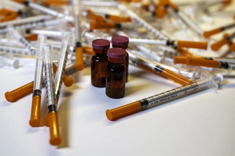 peptides in bottles and syringes