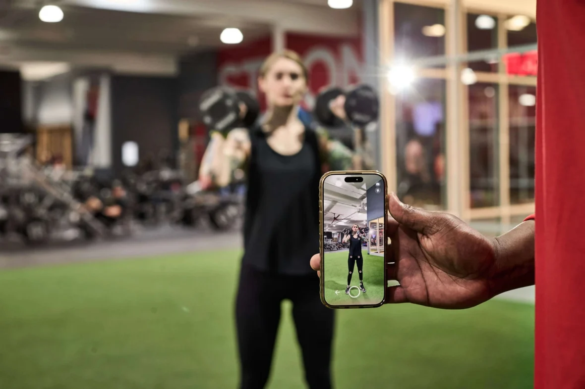 personal training app on a phone