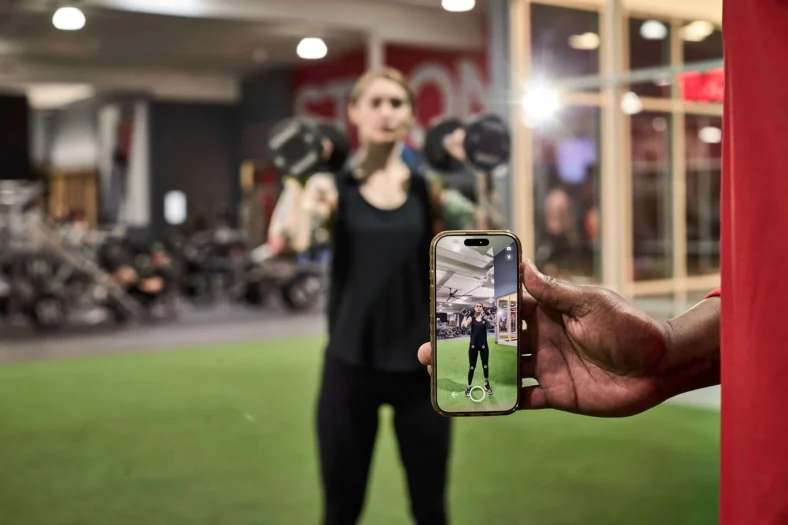 personal training app on a phone