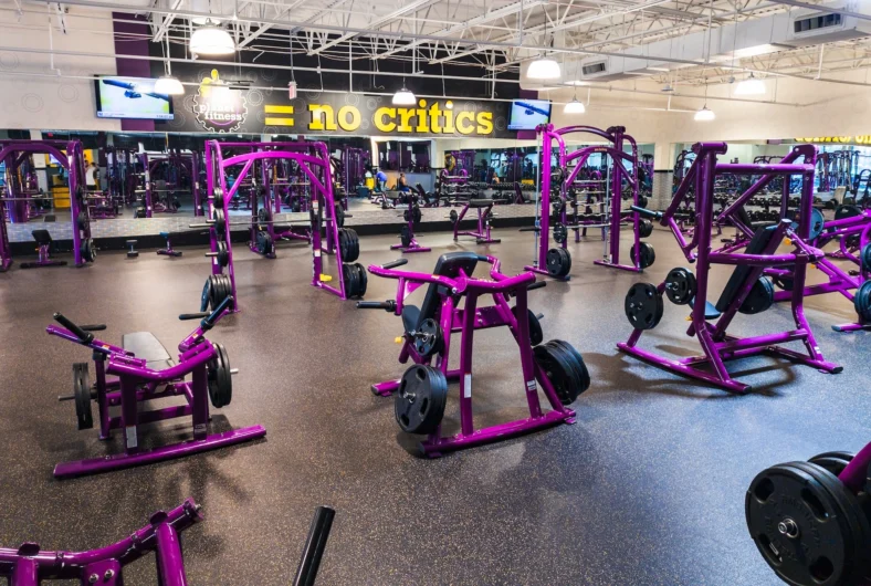 gym equipment inside a Planet Fitness