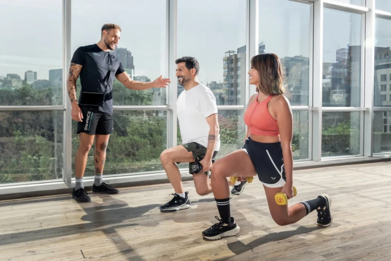 people in a personal training session