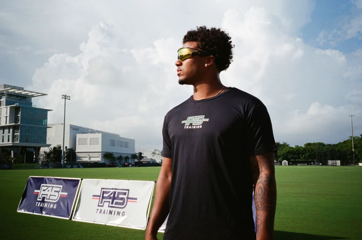 Darian Mensah in an F45 ad