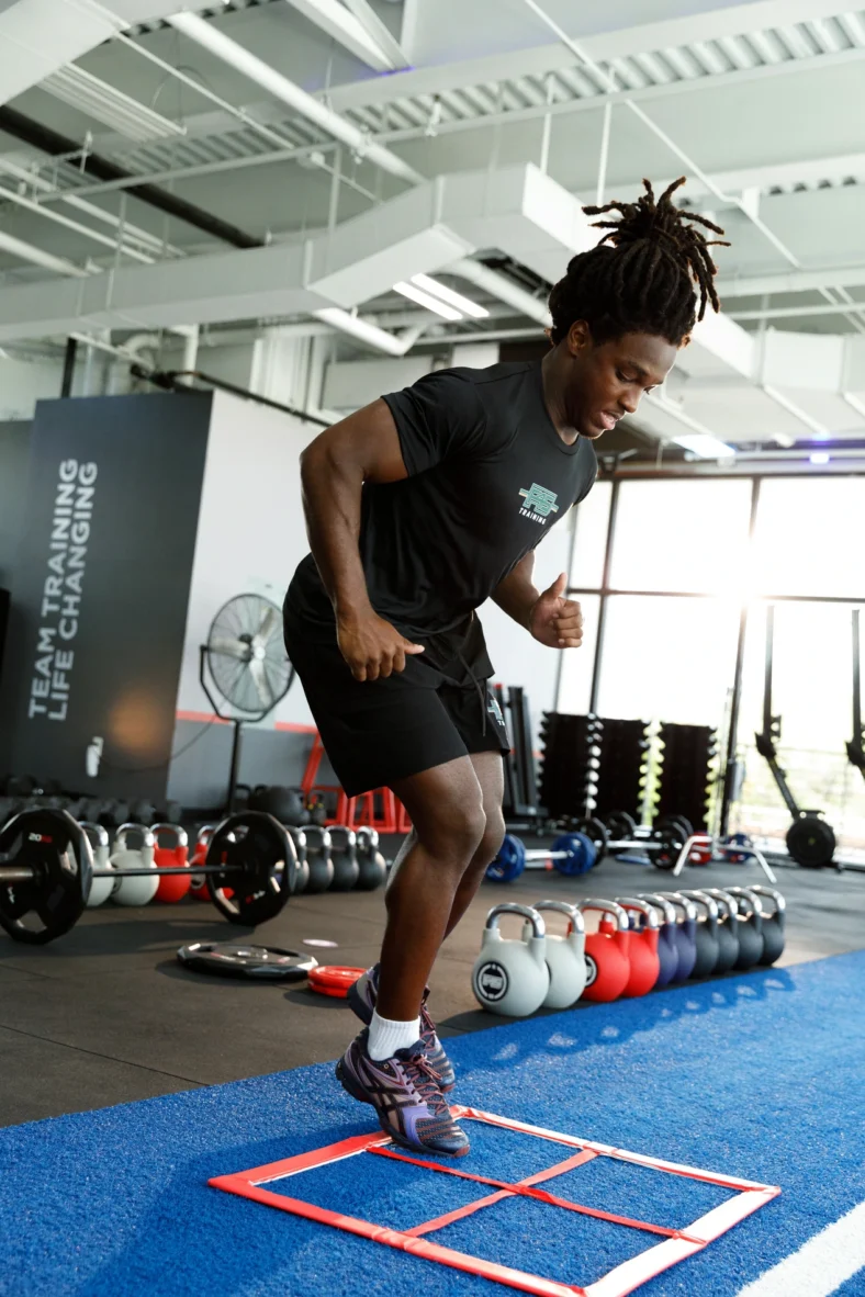 Malachi Toney working out at an F45