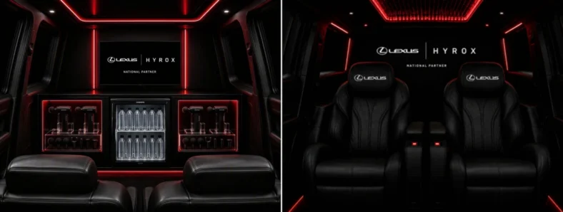 Hyrox branding inside a Lexus