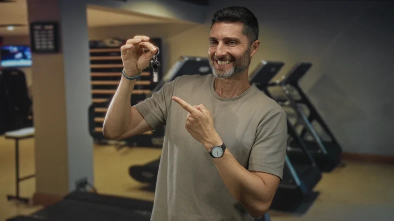 Gym owner with keys